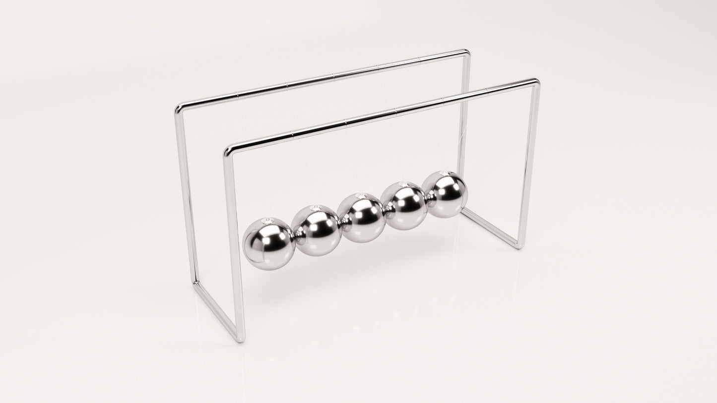 Newton's Cradle: Elegant Steel Minimalist Design. Office/Home Desk Decor (Newton Balls)