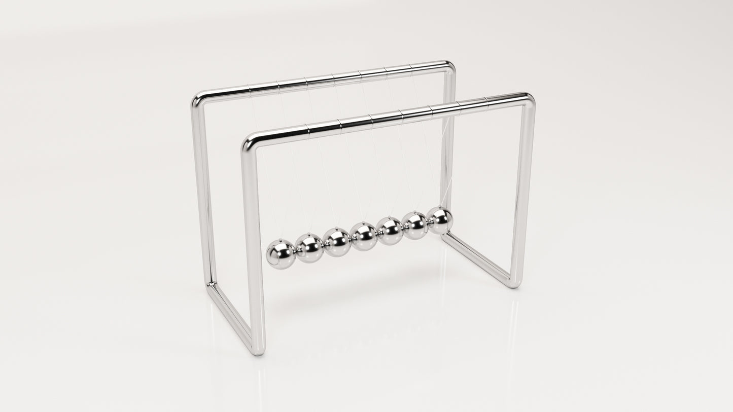 Newton's Cradle: Elegant Steel Minimalist Design. Office/Home Desk Decor (Newton Balls)
