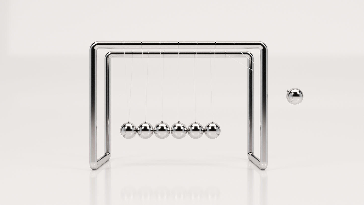Newton's Cradle: Elegant Steel Minimalist Design. Office/Home Desk Decor (Newton Balls)