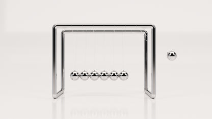 Newton's Cradle: Elegant Steel Minimalist Design. Office/Home Desk Decor (Newton Balls)