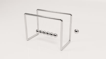 Newton's Cradle: Elegant Steel Minimalist Design. Office/Home Desk Decor (Newton Balls)