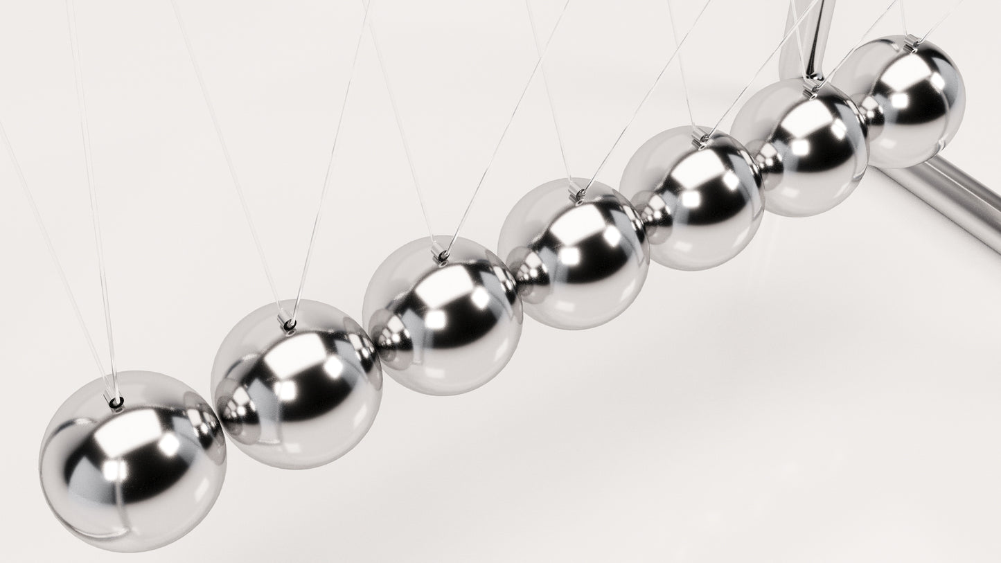 Newton's Cradle: Elegant Steel Minimalist Design. Office/Home Desk Decor (Newton Balls)