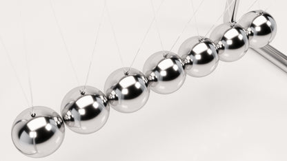 Newton's Cradle: Elegant Steel Minimalist Design. Office/Home Desk Decor (Newton Balls)