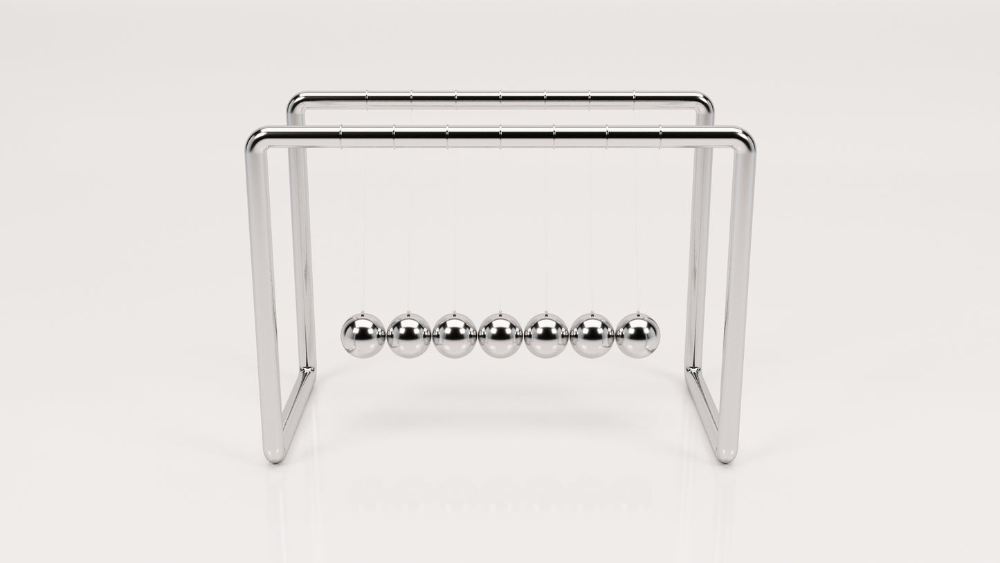 Newton's Cradle: Elegant Steel Minimalist Design. Office/Home Desk Decor (Newton Balls)