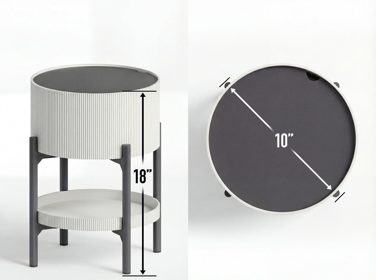 Side Table Multi-Level with Storage Space