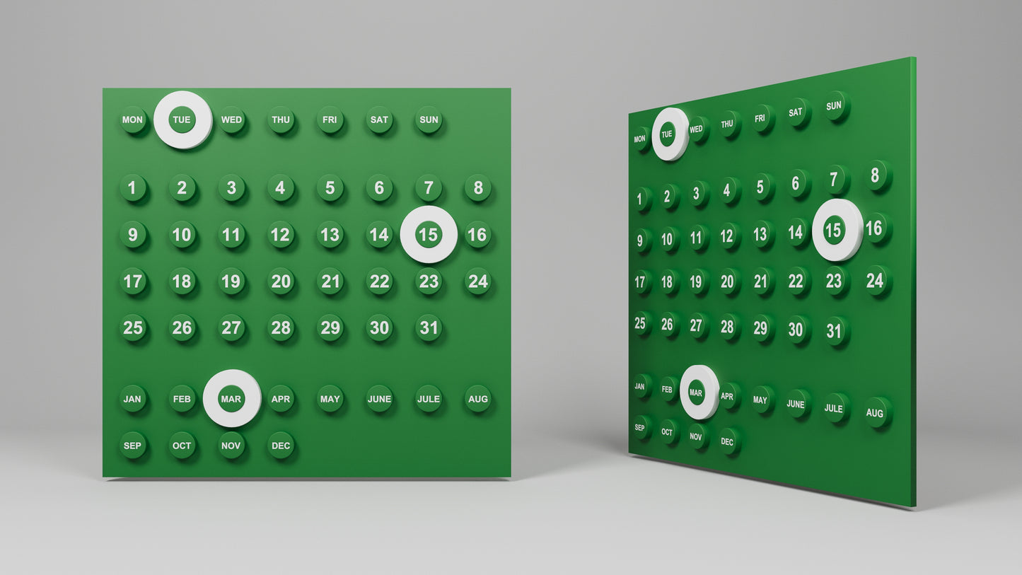 Wall Calendar Wooden Retro Design