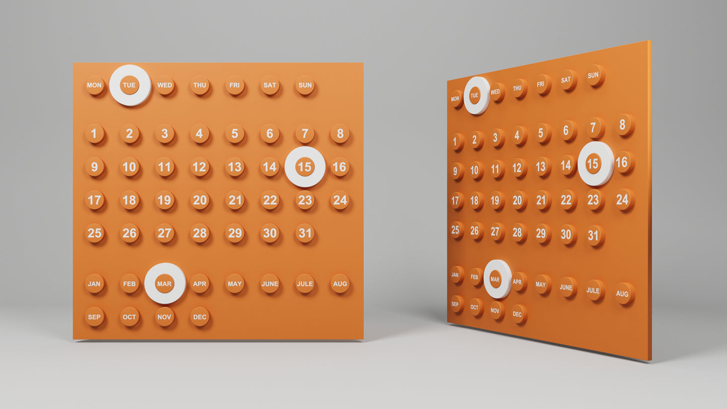 Wall Calendar Wooden Retro Design