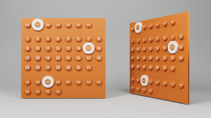 Wall Calendar Wooden Retro Design