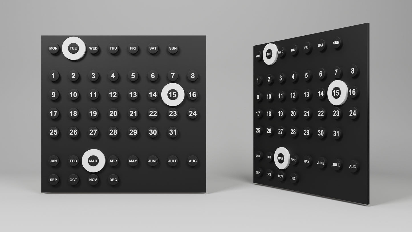 Wall Calendar Wooden Retro Design