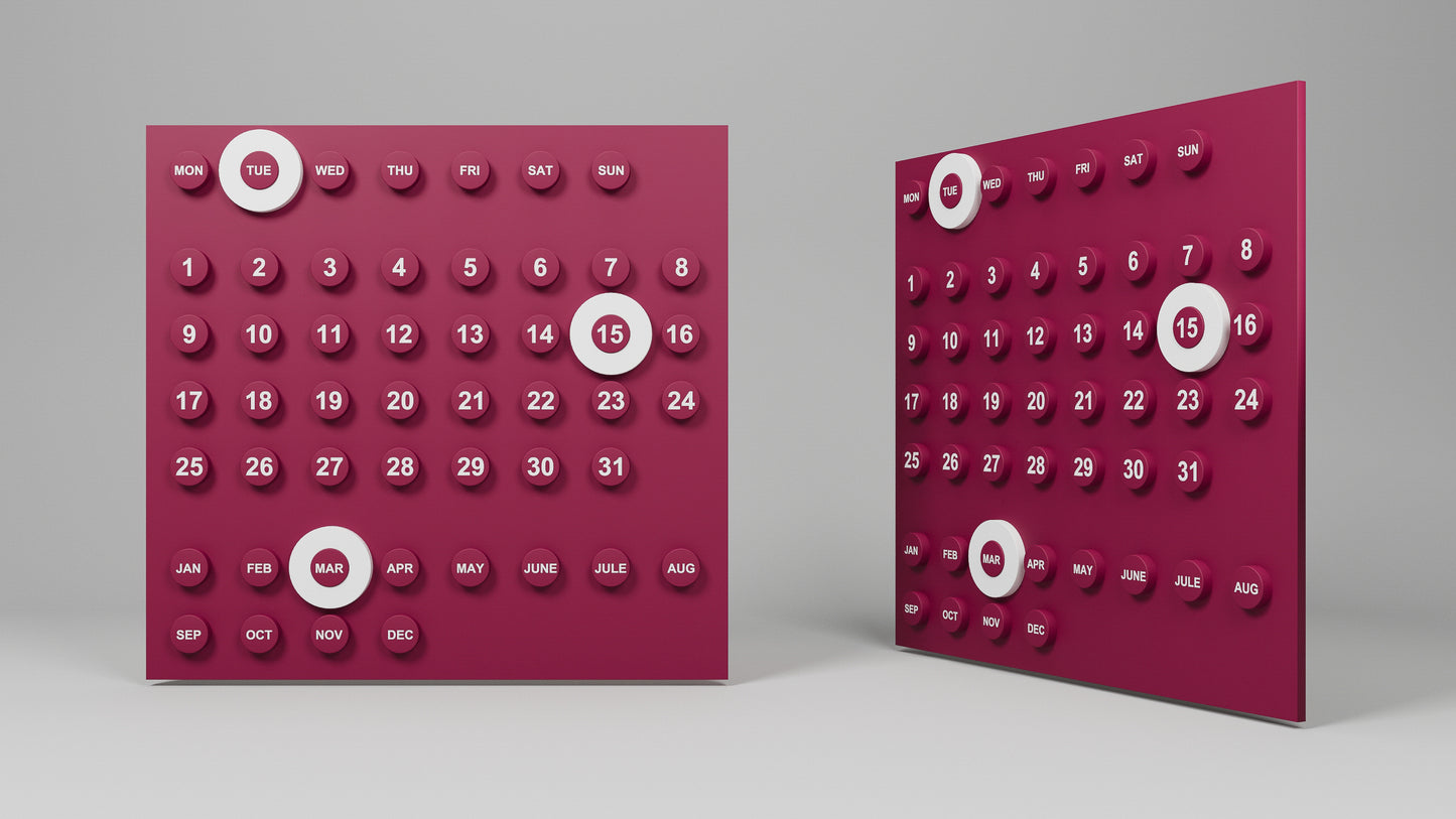 Wall Calendar Wooden Retro Design