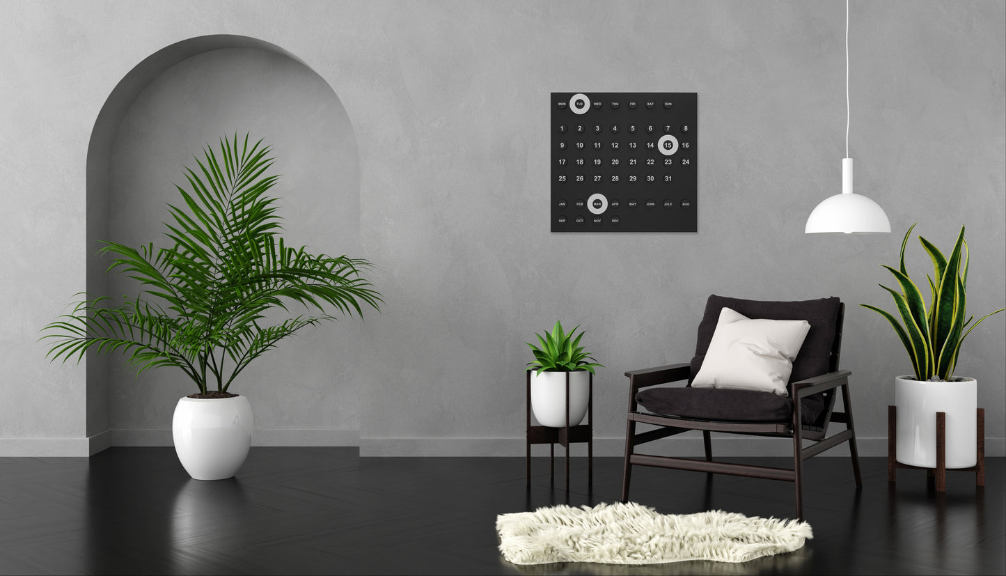 Wall Calendar Wooden Retro Design