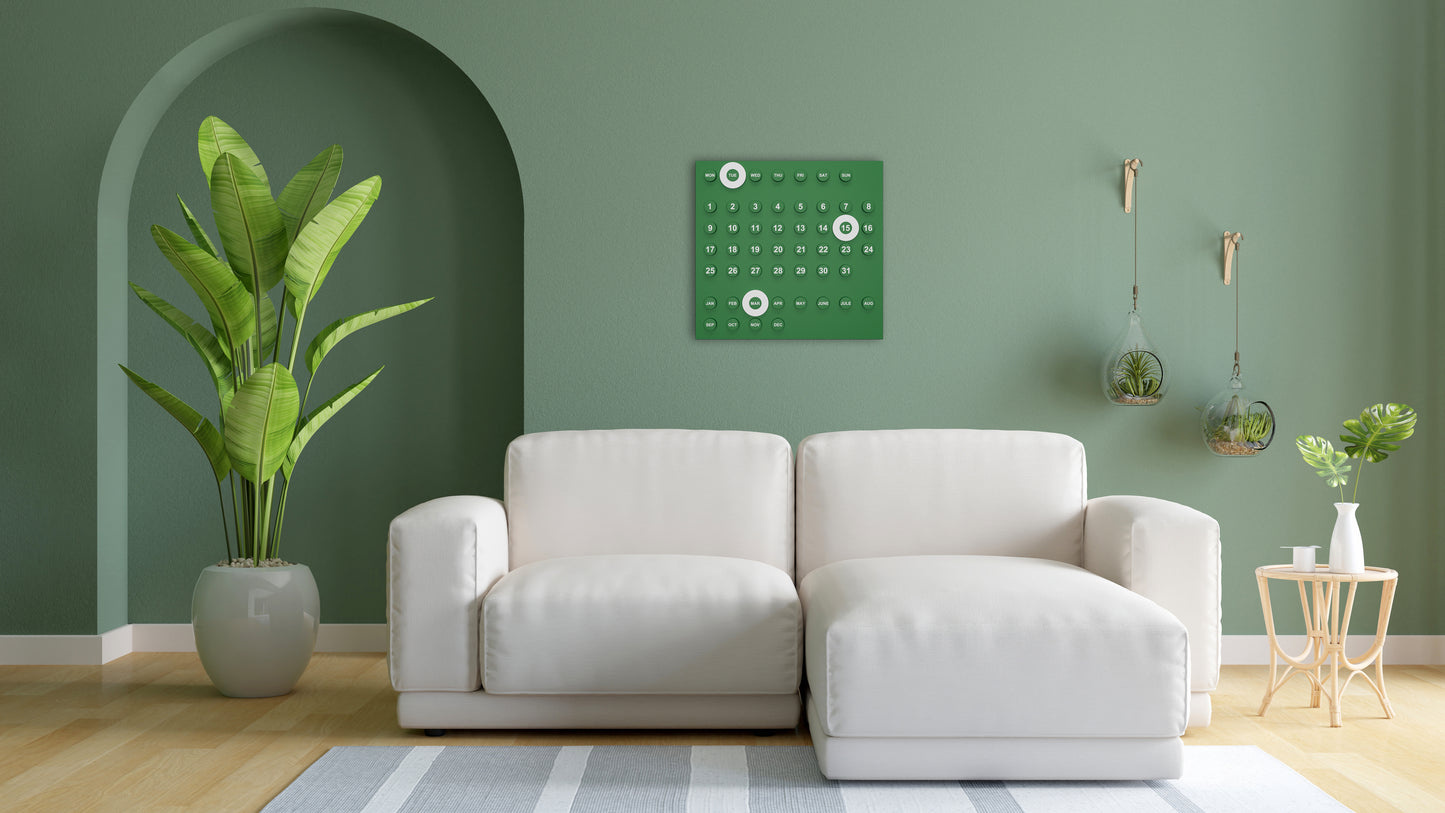 Wall Calendar Wooden Retro Design