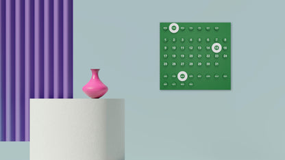 Wall Calendar Wooden Retro Design