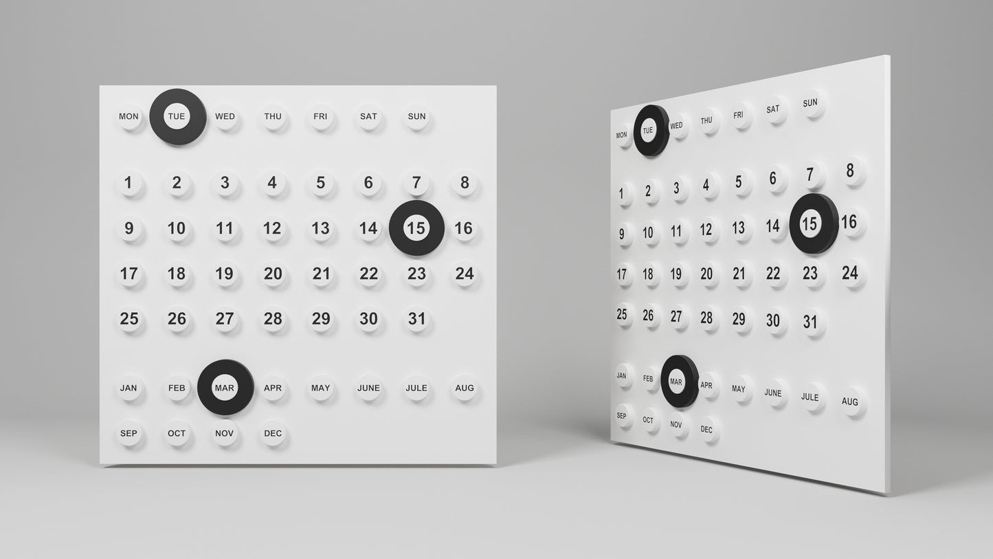 Wall Calendar Wooden Retro Design