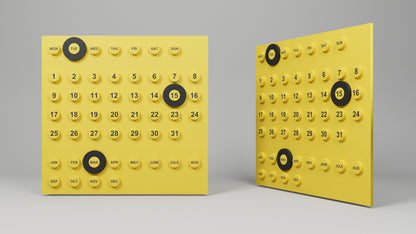 Wall Calendar Wooden Retro Design